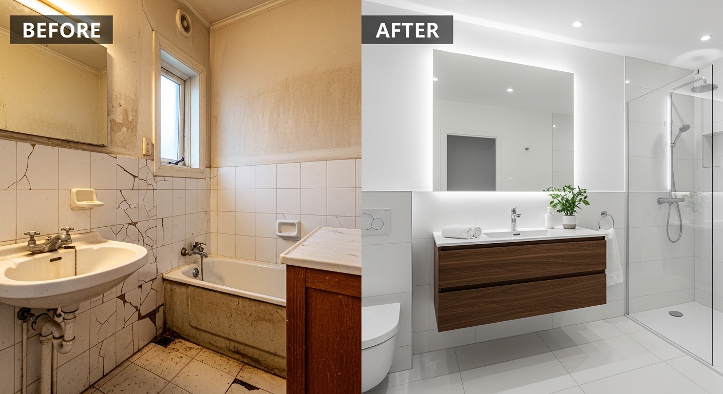 Bathroom Remodeling Before and After — Stanley Auro Plumbing Aurora CO