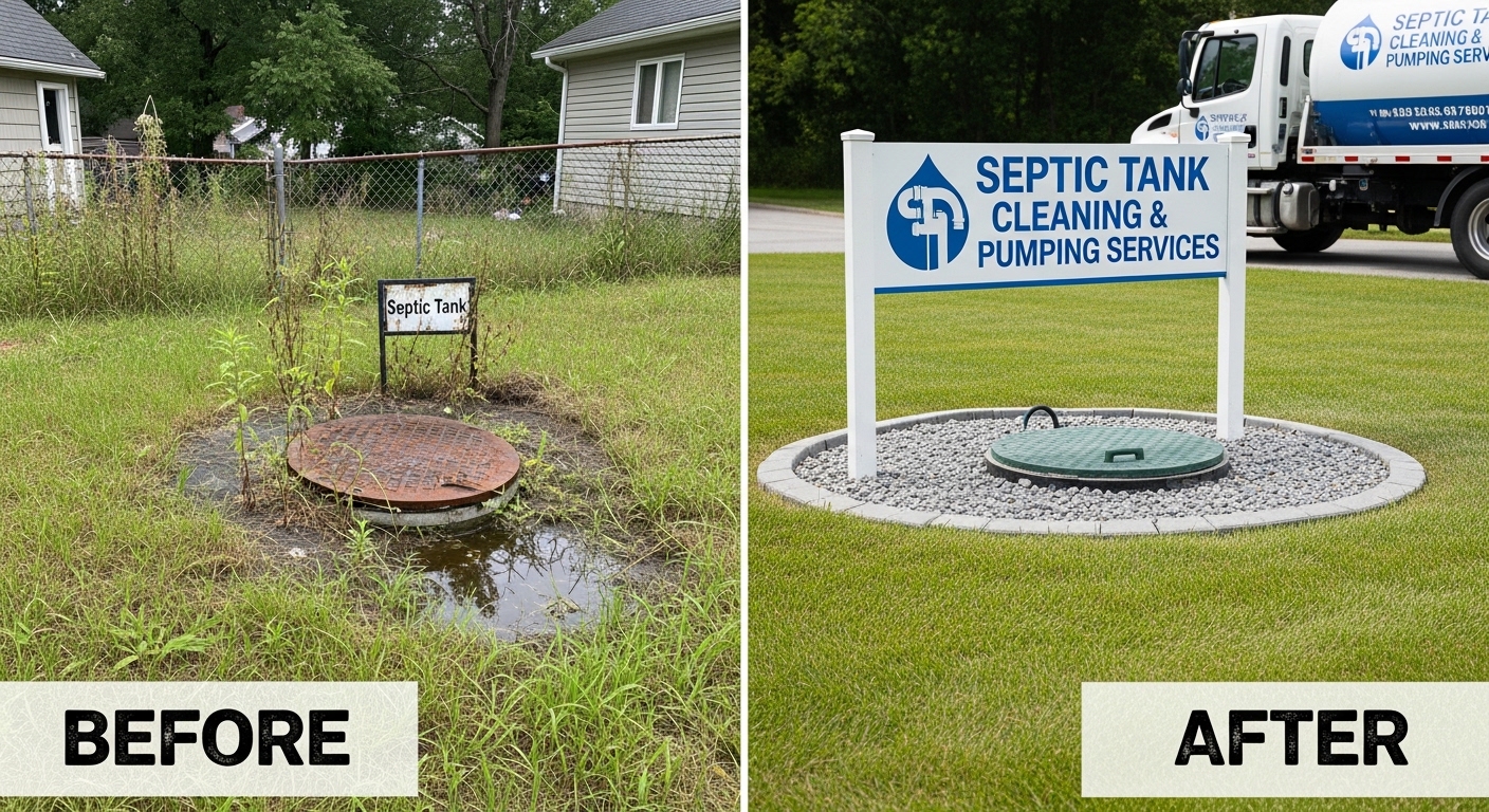 Before and After Septic Tank Cleaning and Pumping — Stanley Auro Plumbing Aurora CO