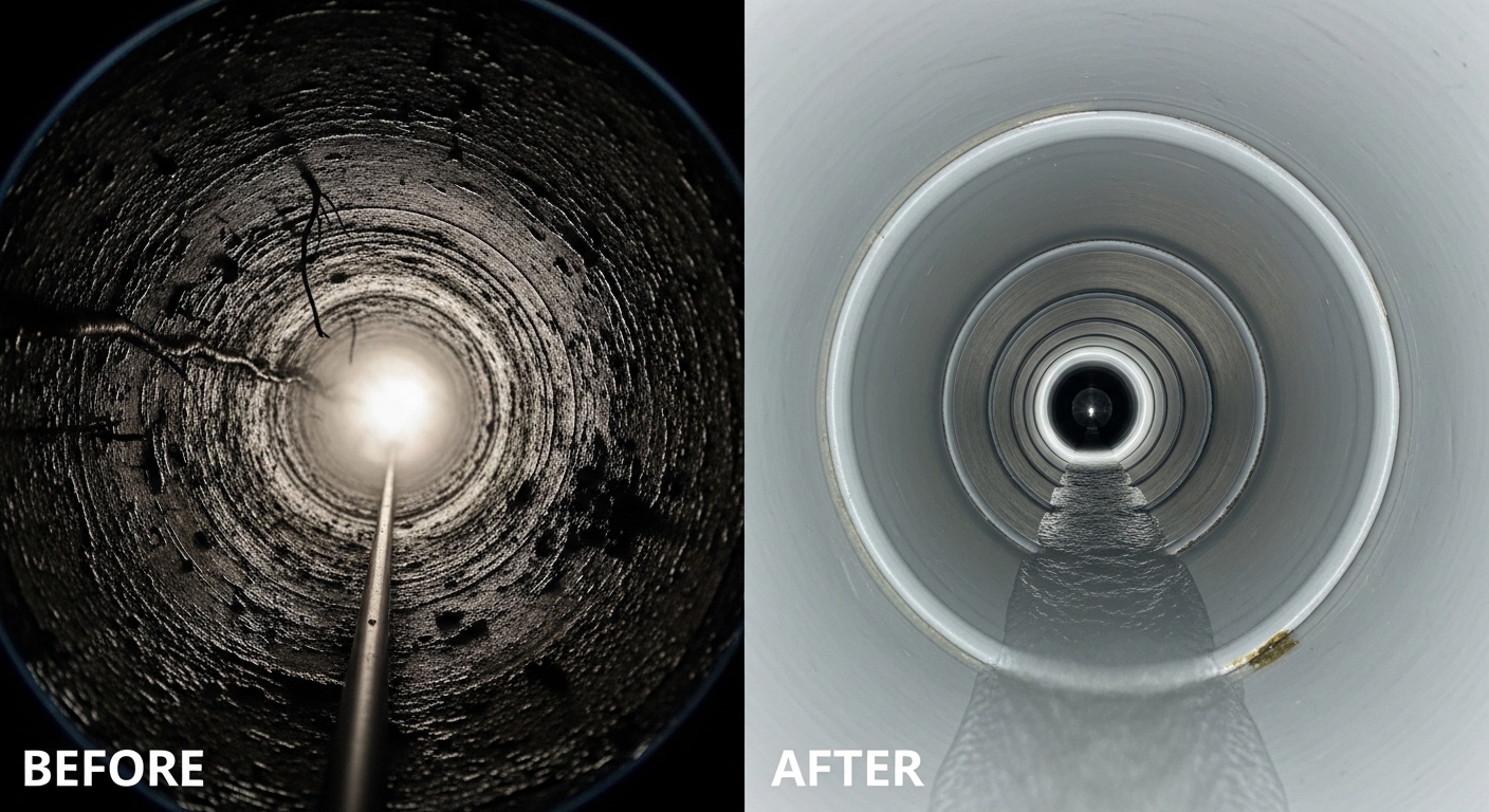 Sewer Camera Inspection Before and After — Stanley Auro Plumbing Aurora CO