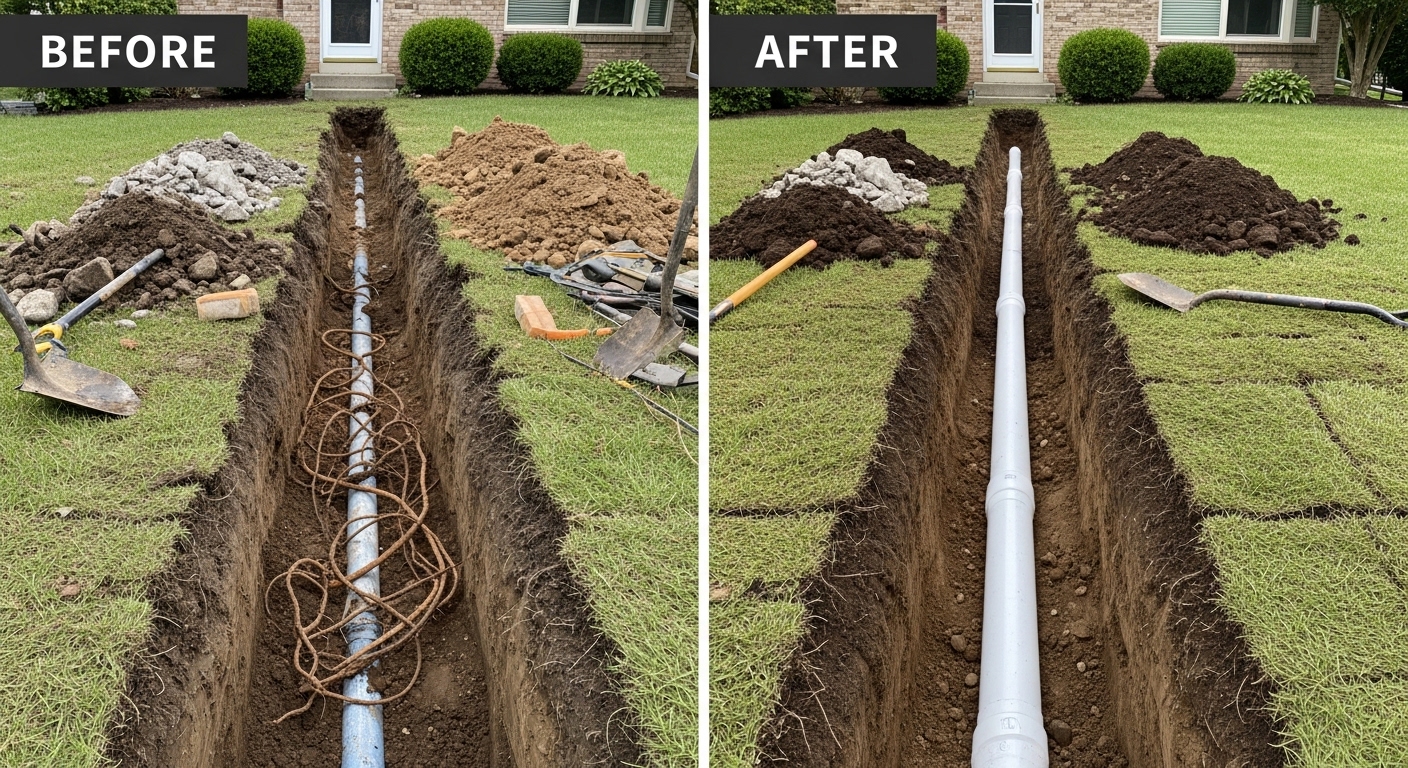 Before and After Sewer Line Repair and Replacement in Aurora CO — Stanley Auro Plumbing