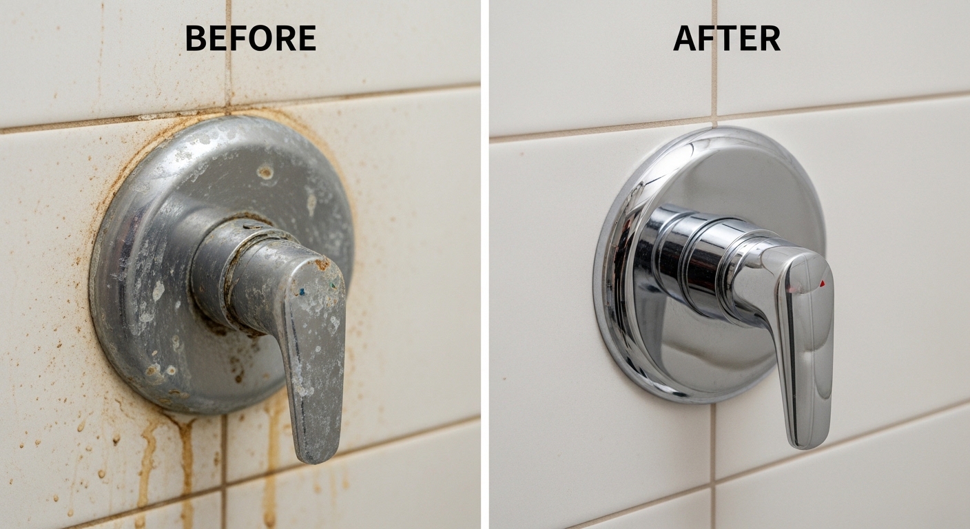 Before and After Shower Valve Repair and Replacement in Aurora CO — Stanley Auro Plumbing
